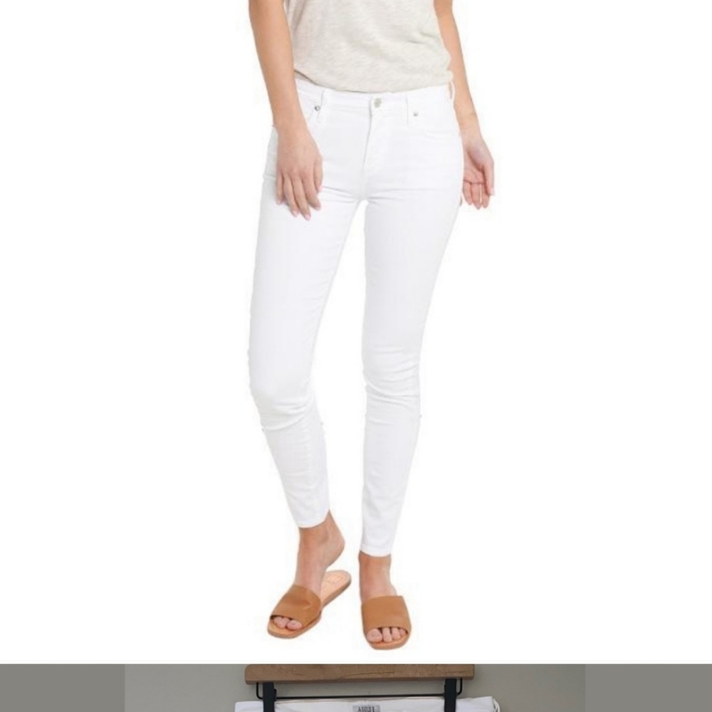 Agolde Sophia High Rise White Skinny Jeans…